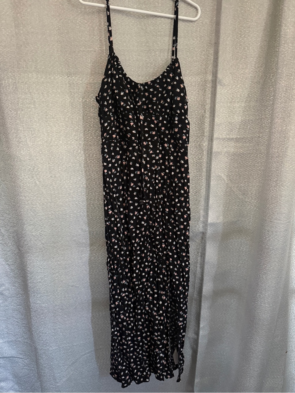 Aeropostale Black Maxi Dress with Pink & White Floral Print